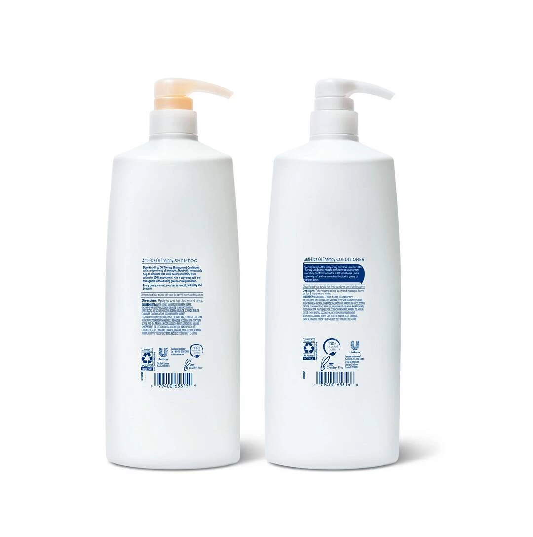Dove Anti-Frizz Oil Therapy Shampoo & Conditioner 40 fl. oz. 2 pk.