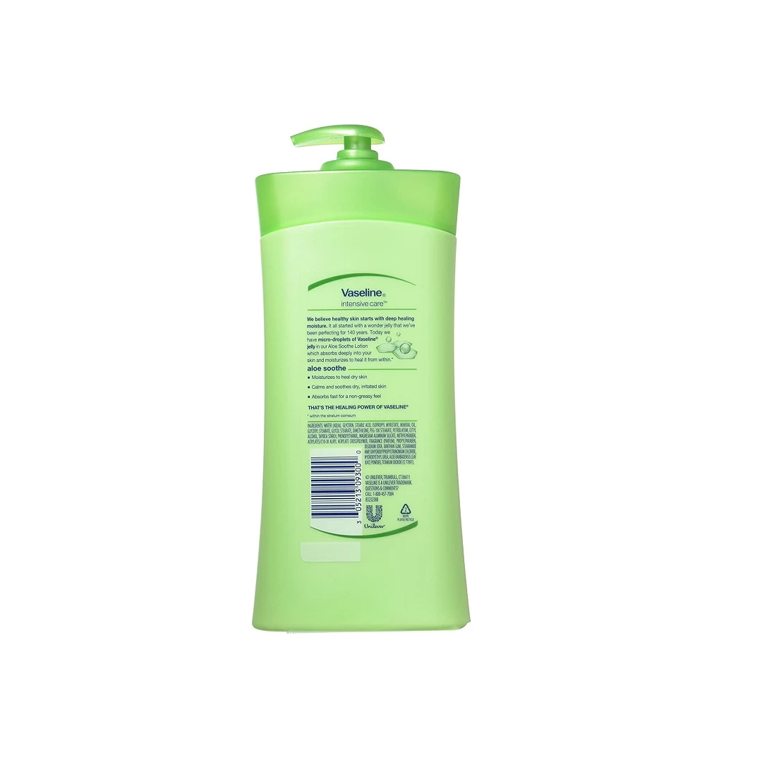 Vaseline Intensive Care Non Greasy Body Lotion with Aloe Soothe for Dry Skin, 600ml